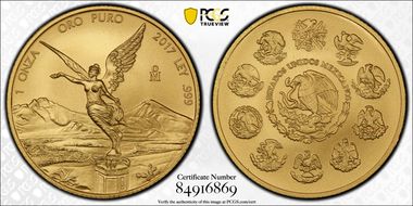 2017-Mo Onza Libertad Gold MS70