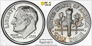 2000-S 10C Silver PR70DCAM