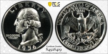 1956 25C Reverse Die Gouge, FS-701 PR68