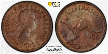 1956 Y. (p) 1D KM-56 MS64BN