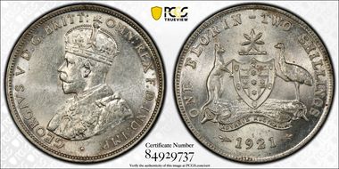 1921(m) Florin KM-27  Ag AU58