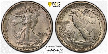 1917-D 50C Reverse MS62