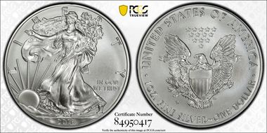 2016-W $1 Burnished Silver Eagle 30th Anniversary Lettered Edge SP69