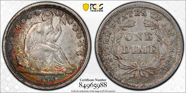 1840-O 10C No Drapery AU50