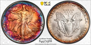 1987 $1 Silver Eagle MS68