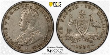 1932(m) Florin KM-27  Ag AU50