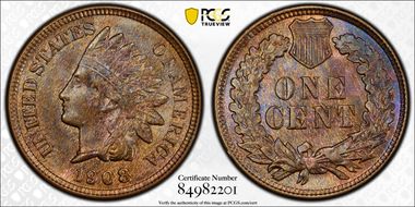 1908 1C MS65BN