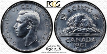 1951 5C Low Relief MS66