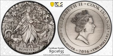 2016 $2 Demeter - Antiqued HR Gods of Olympus SP69