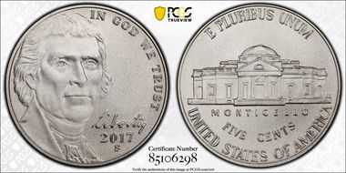 2017-S 5C Enhanced Unc Set SP70FS