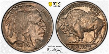 1916 5C Doubled Die Obverse AU58