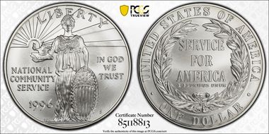 1996-S $1 Nat. Comm. Service MS70