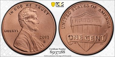 2017-S 1C Shield Enhanced Unc Set FDI SP70RD