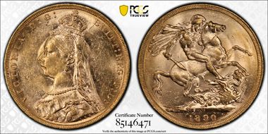 1890-M Sov S-3867B DISH M14 2nd Obverse MS61