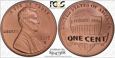 2017-S 1C Shield Enhanced Unc Set SP70RD