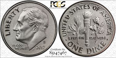 2017-S 10C Enhanced Unc Set SP70FB