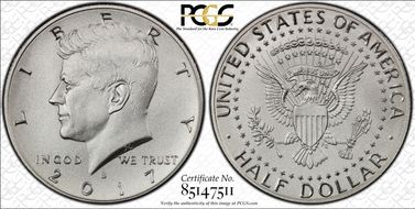 2017-S 50C Enhanced Unc Set SP70