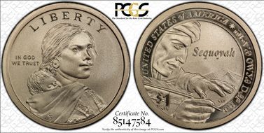 2017-S $1 Sequoyah Enhanced Unc Set SP70