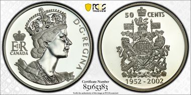 2002 50C Jubilee-Medallion Portrait PR69DCAM