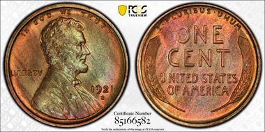 1921-S 1C MS64RB