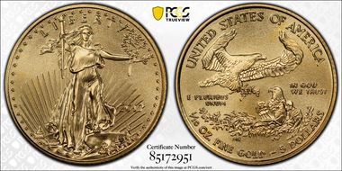 2017 $5 Gold Eagle MS70