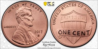 2017-S 1C Shield Enhanced Unc Set FDI SP70RD