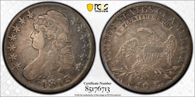 1813 50C O-109a, Single Leaf VF30