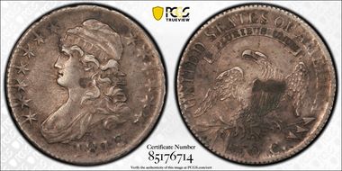 1813 50C O-109a, Single Leaf AU50