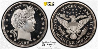 1896 25C PR68DCAM