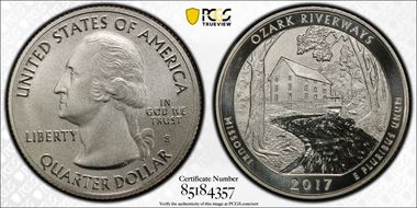 2017-S 25C Ozark Riverways NP Enhanced Unc Set SP70