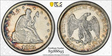 1875-S 20C AU55