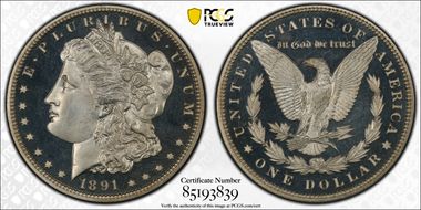 1891 $1 PR66DCAM