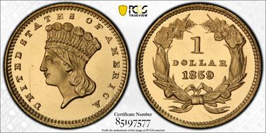 1859 G$1 PR64DCAM