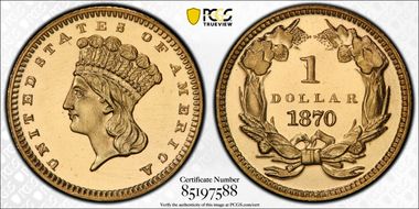 1870 G$1 PR66CAM