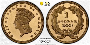 1880 G$1 PR64+ DCAM
