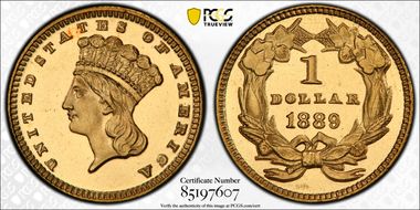 1889 G$1 PR66CAM