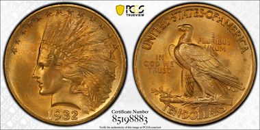 1932 $10 MS66+