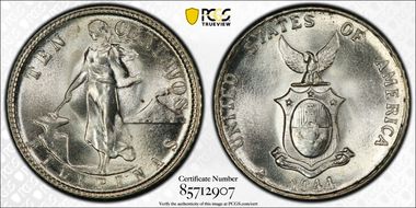 1944-D 10C Allen-9.04b RPD MS66