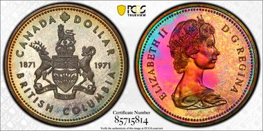 1971 S$1 British Columbia Ag SP68