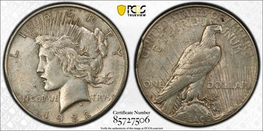 1922-S $1 VAM 2X Rev Rim CUD AU50