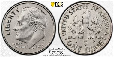 2017-S 10C Enhanced Unc Set First Strike SP70FB