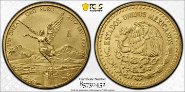 2017-Mo 1/10 oz Libertad Gold First Strike MS69