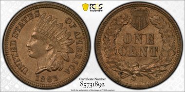 1862 1C MS63
