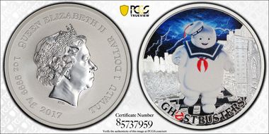 2017 $1 Ghostbusters Stay Puft First Day of Issue MS70