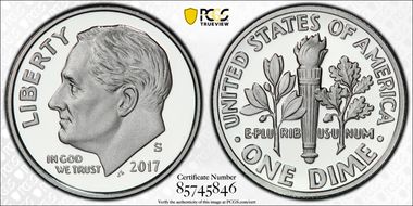 2017-S 10C Silver PR70DCAM