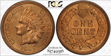 1908-S 1C MS66+ RD