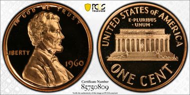 1960 1C Large Date PR68DCAM