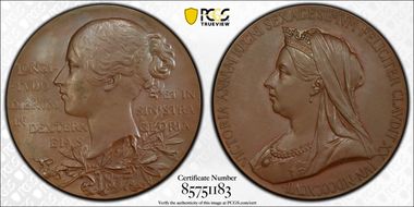 1897 Medal Eimer-1817a, BHM-3506 Diamond Jubliee Bronzed AE SP64