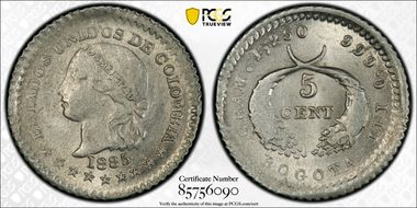 1885 5C Restrepo-263.13 Bogota MS62