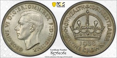 1938 Crown KM-34  Ag AU58